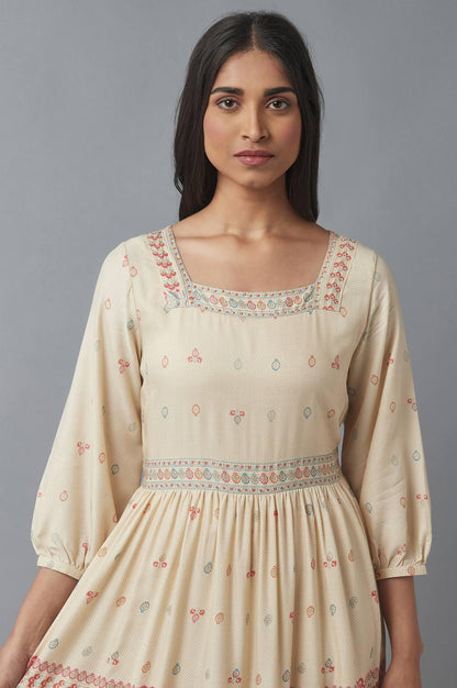 Ecru Tiered Dress - wforwoman