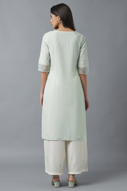 Subtle Green Printed kurta - wforwoman