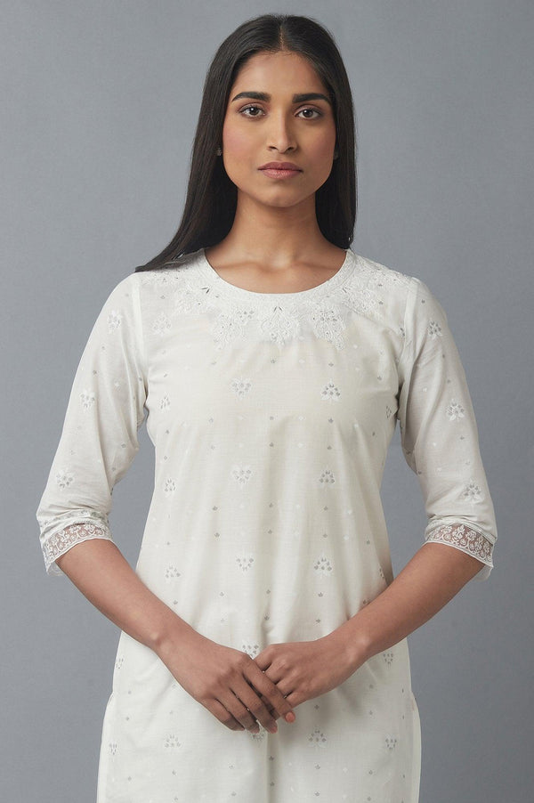 Ecru Dori Embroidered kurta