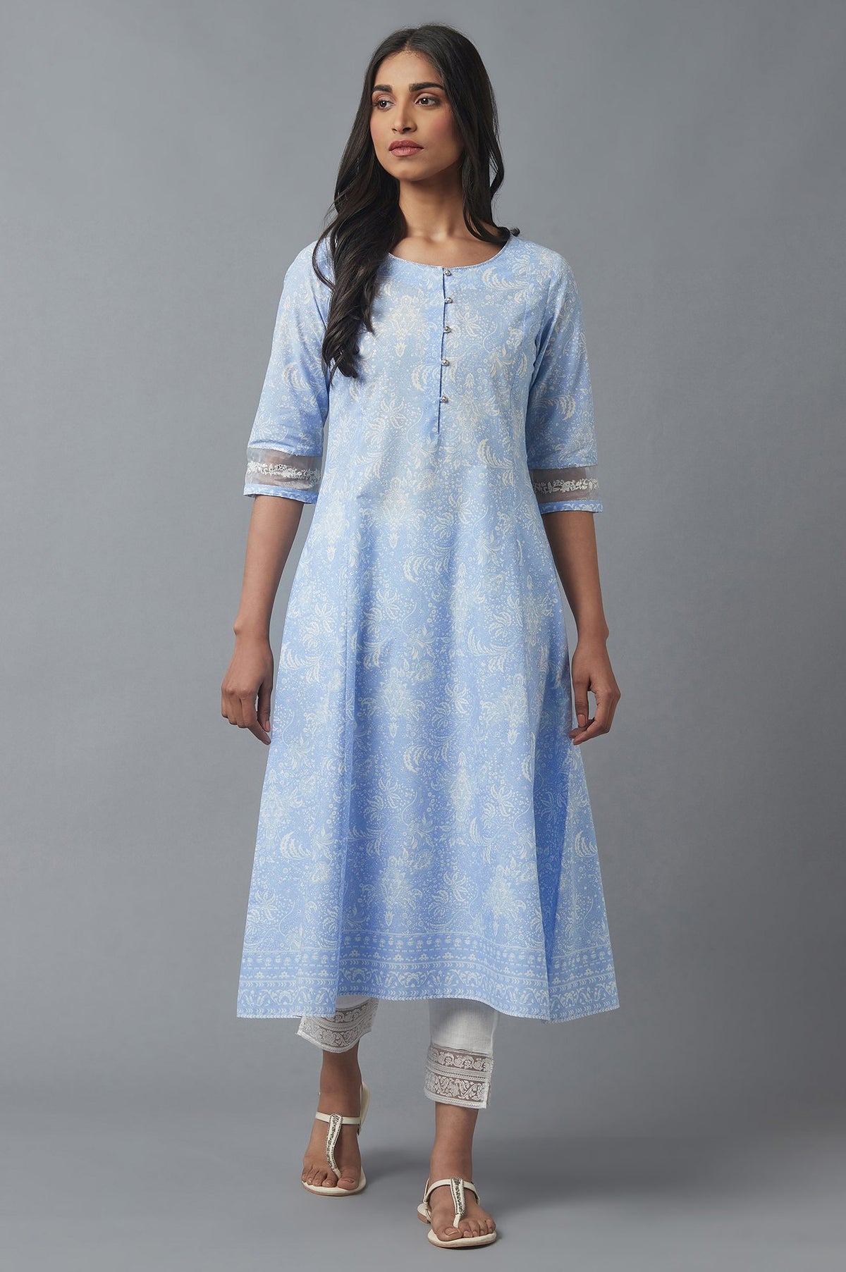 Skyway Blue Printed kurta - XS