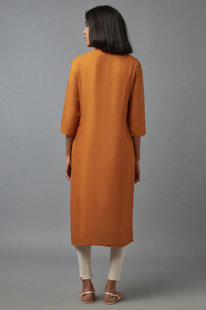 Mustard Printed kurta