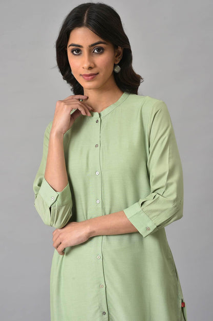 Fern Green Printed kurta - wforwoman