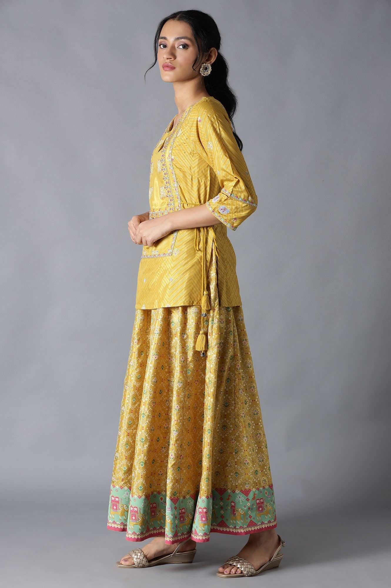 Yellow Printed Attached &