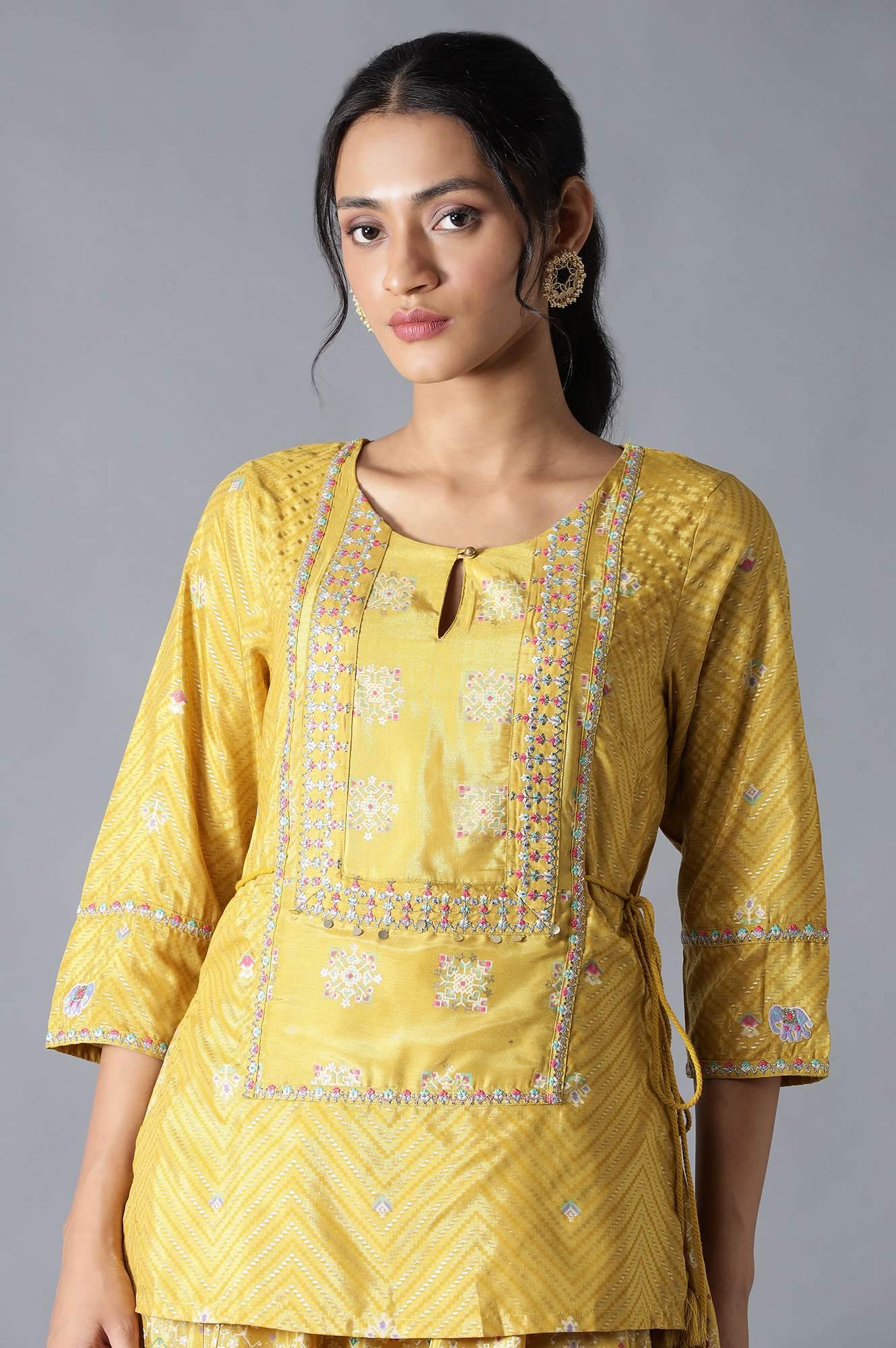 Yellow Printed Attached &