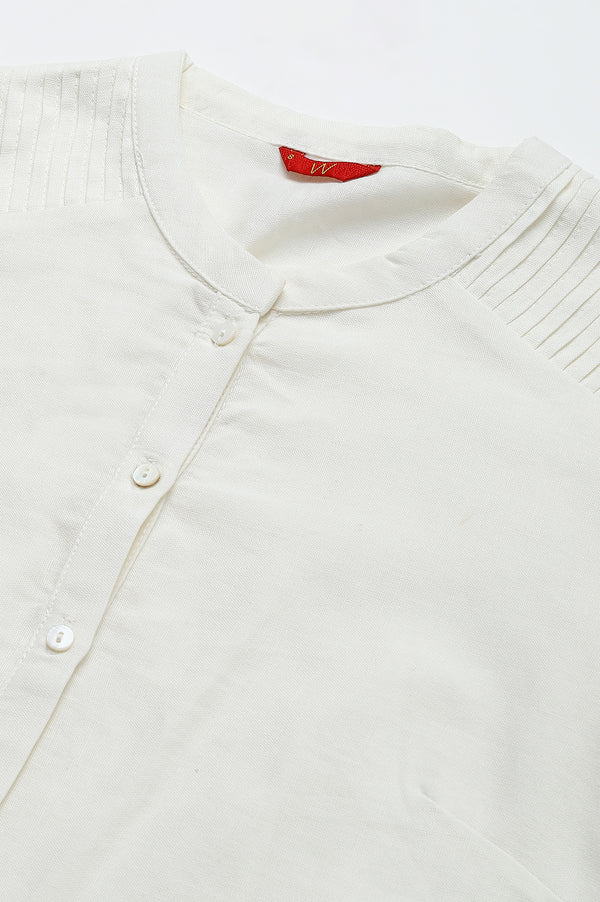 Ecru Half Placket Shirt Kurta
