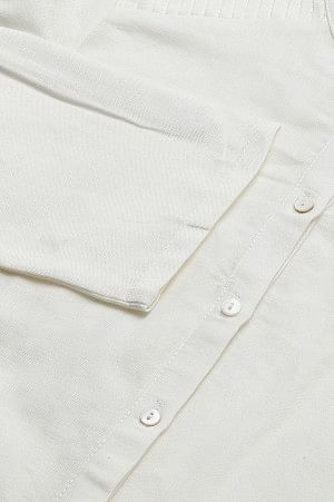 Ecru Half Placket Shirt kurta
