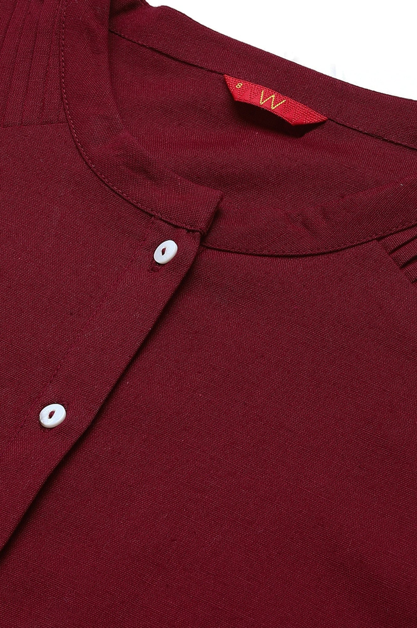 Red Half Placket Shirt kurta