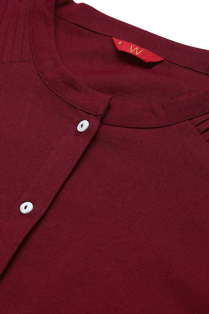 Red Half Placket Shirt kurta
