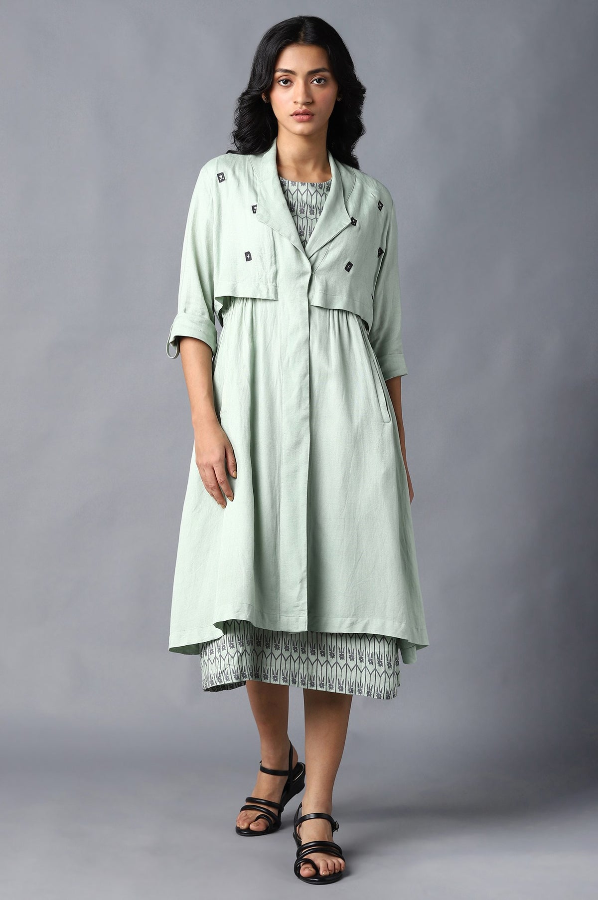 Pistachio Green Embroidered Jacket - XS