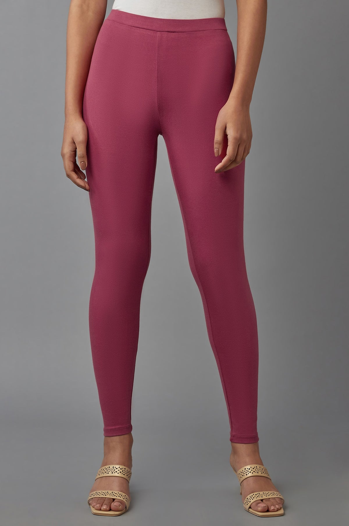 Dark Red Cotton Tights - S