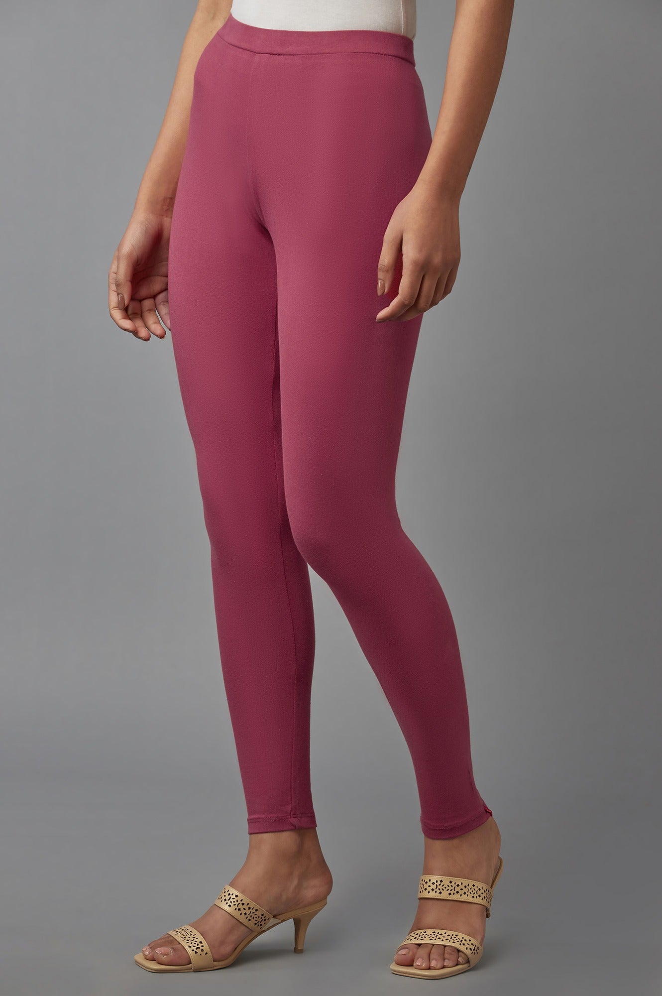 Dark Red Cotton Tights