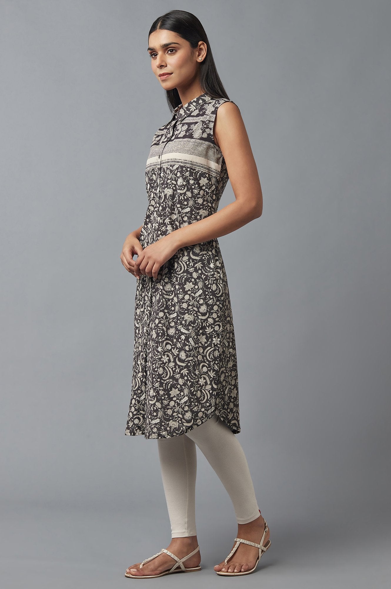 Ecru Solid Cotton Tights