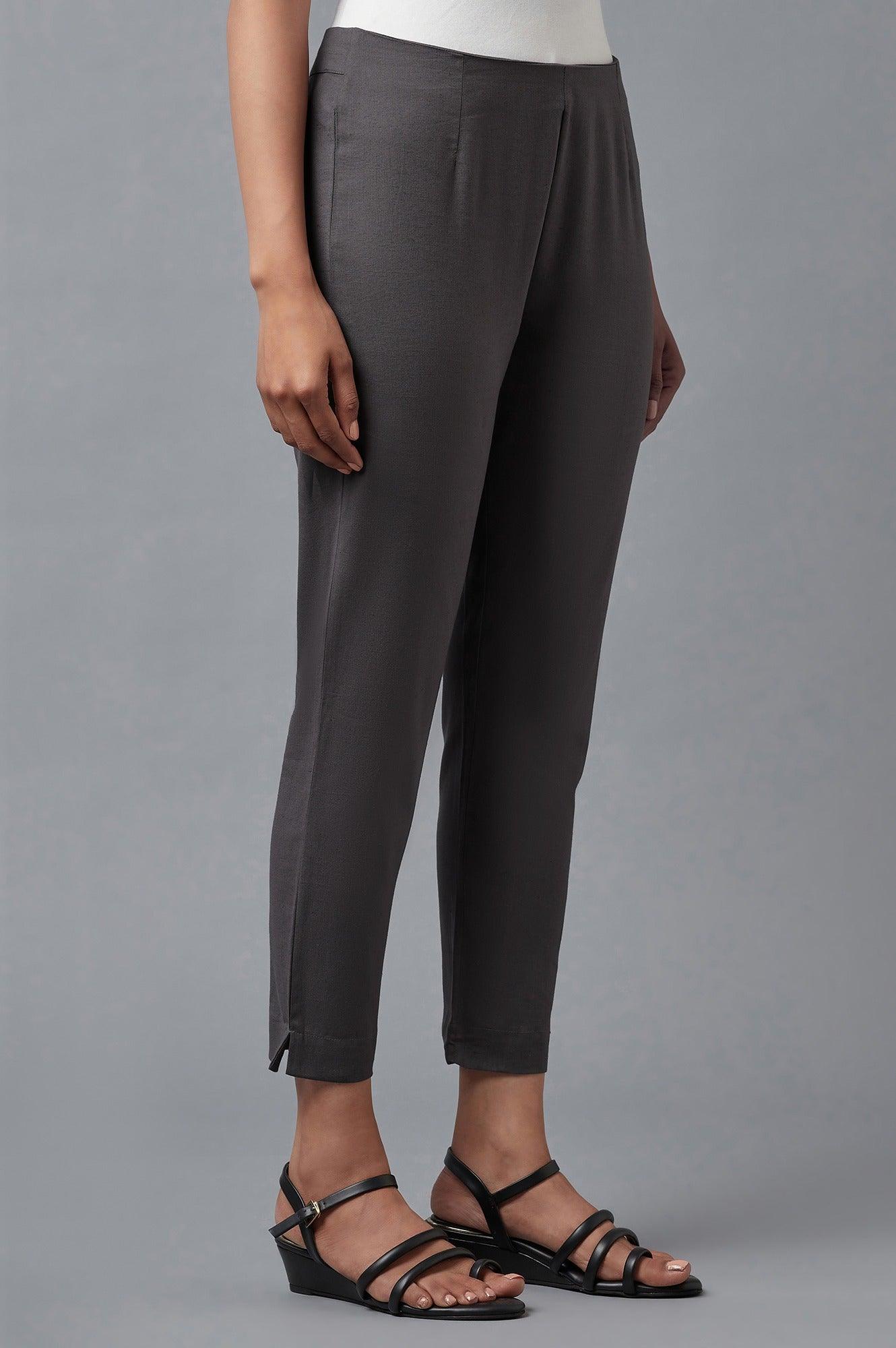 Buy Charcoal Grey Slim Pants Online for Woman | WforWoman
