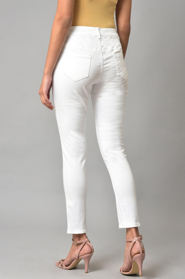 White Denim Casual Jeggings