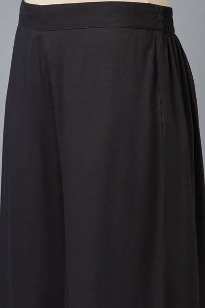 Jet Black Embroidered Parallel Pants - wforwoman