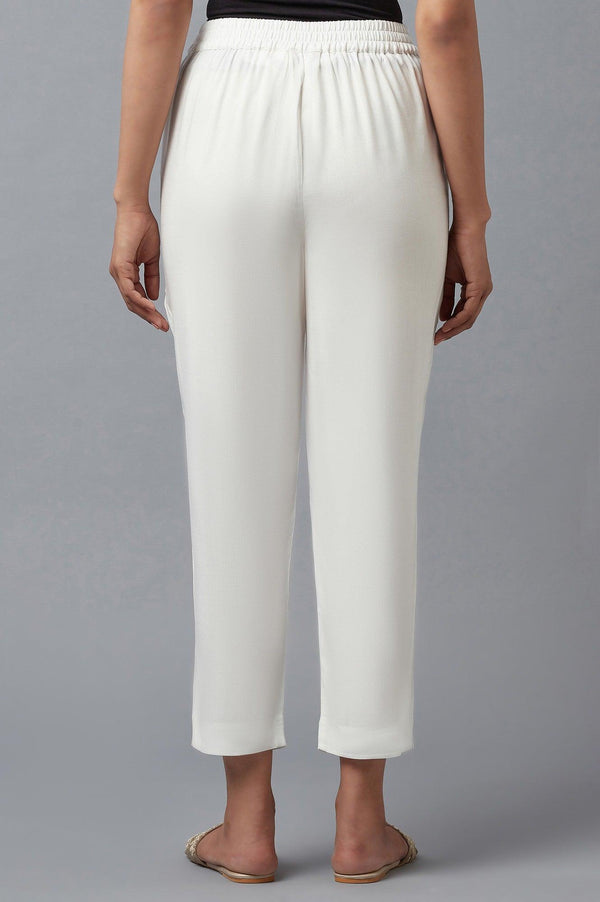 Ecru Straight Silhouette Slim Pants
