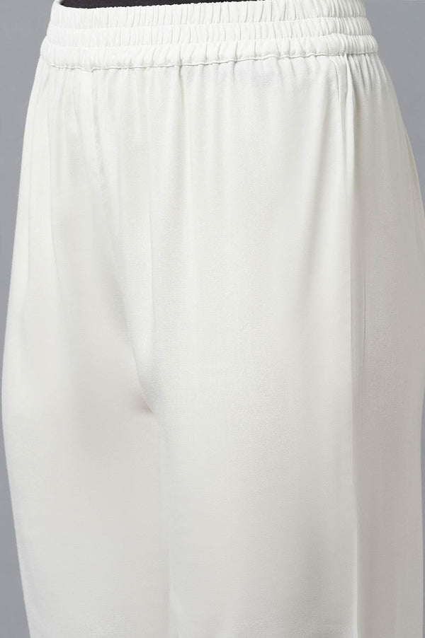 Ecru Straight Silhouette Slim Pants