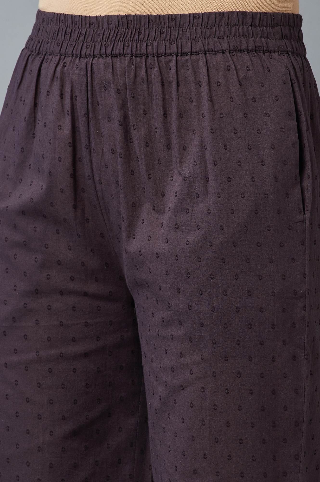 Dark Brown Printed Coins Rayon A-Line Kurta and Parallel Pant Set