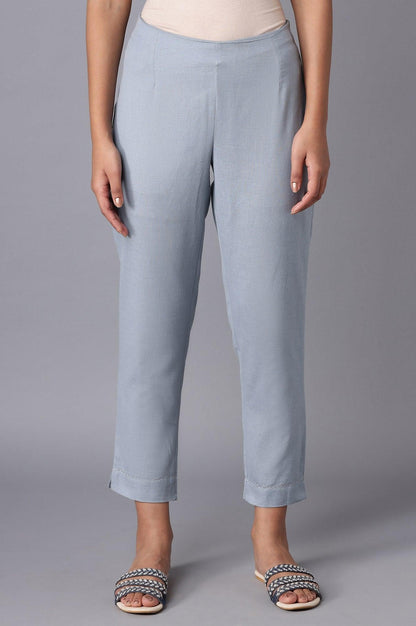 Blue Chambray Slim Pants - wforwoman