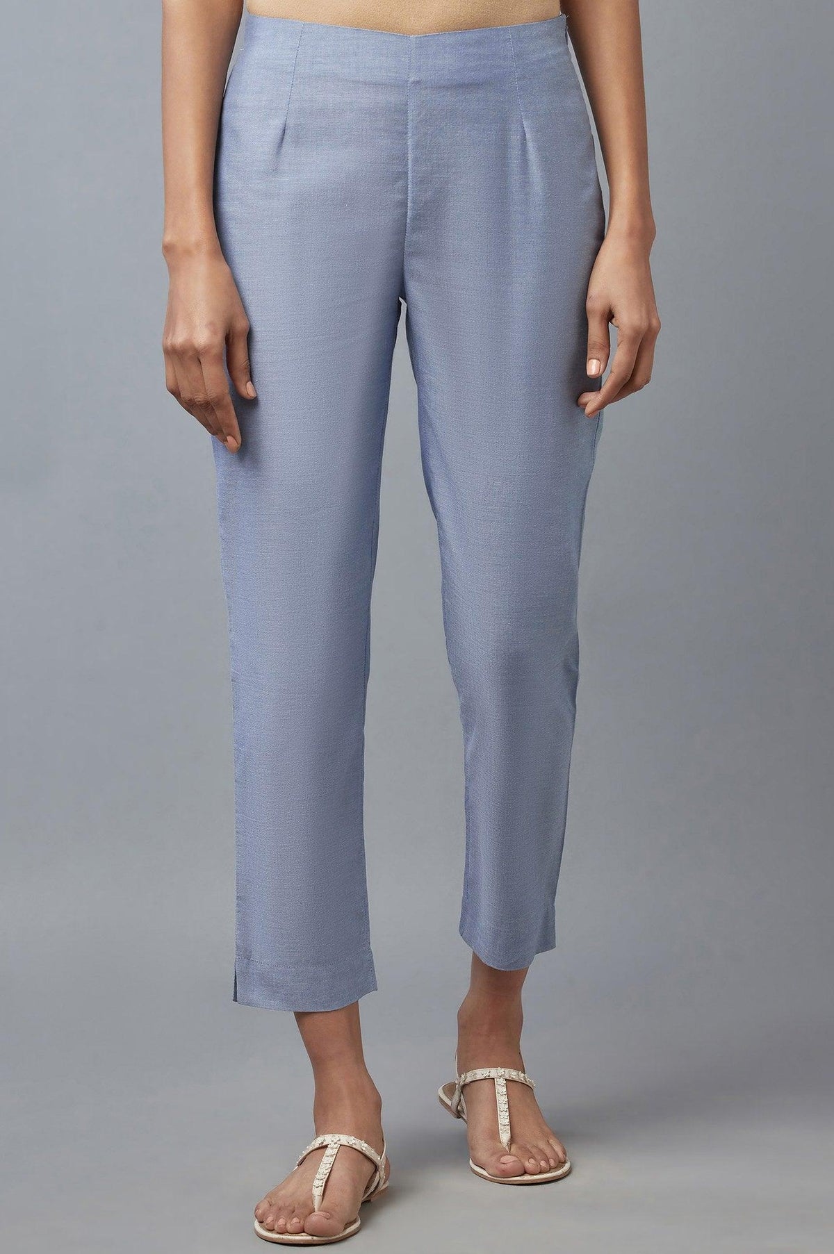Chambray Blue Slim Pants - XS