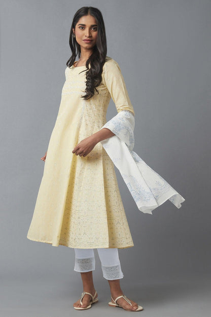 Ecru Slim Pants with Brasso Panel - wforwoman