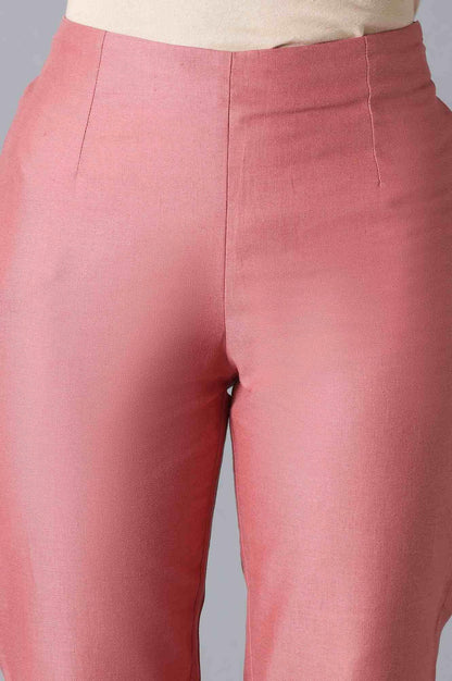 Light Red Flax Solid Slim Pants - wforwoman