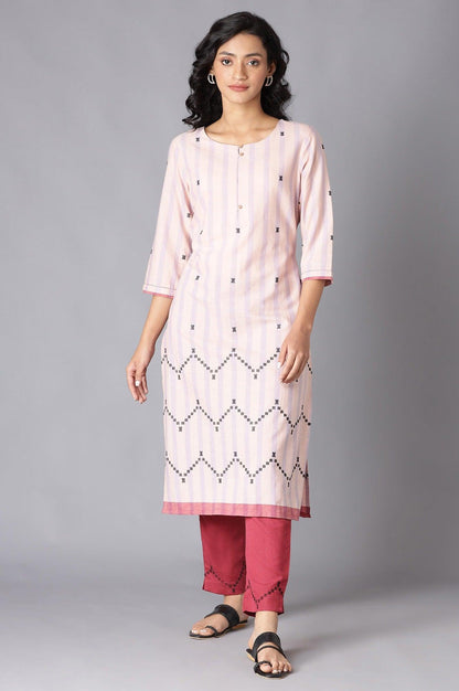 Dark Red Solid Slim Pants With Embroidery - wforwoman