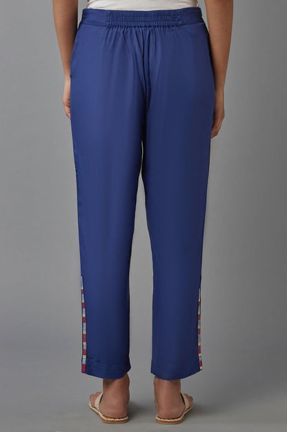 Ink Blue Solid Slim Pants - wforwoman