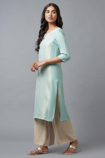 Beige Straight Silhouette Flared Pants - wforwoman