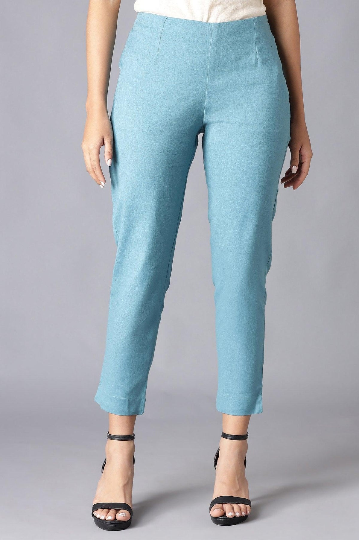 Darkteal Solid Slim Pants - XS