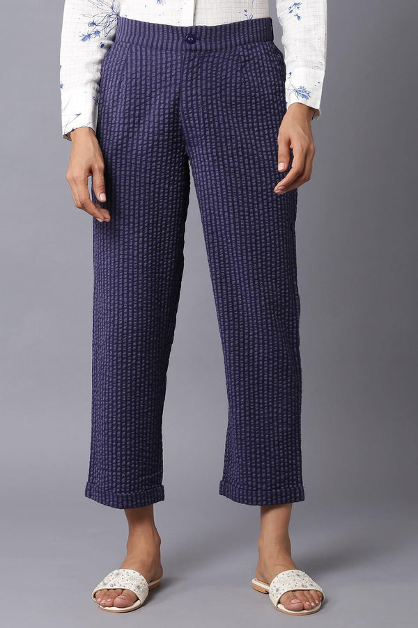 Dark Blue Stripe Slim Pants