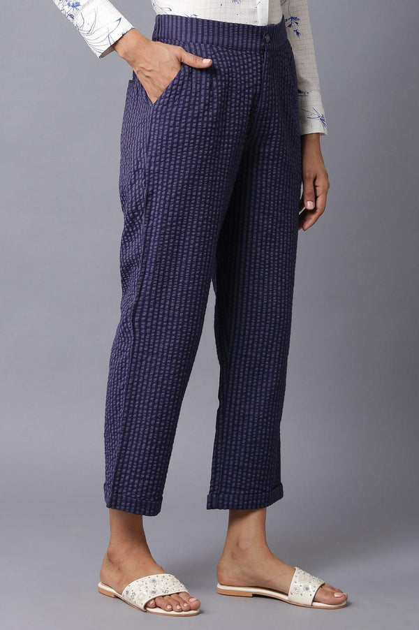 Dark Blue Stripe Slim Pants