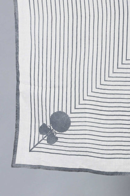 Ecru And Grey Printed Dupatta