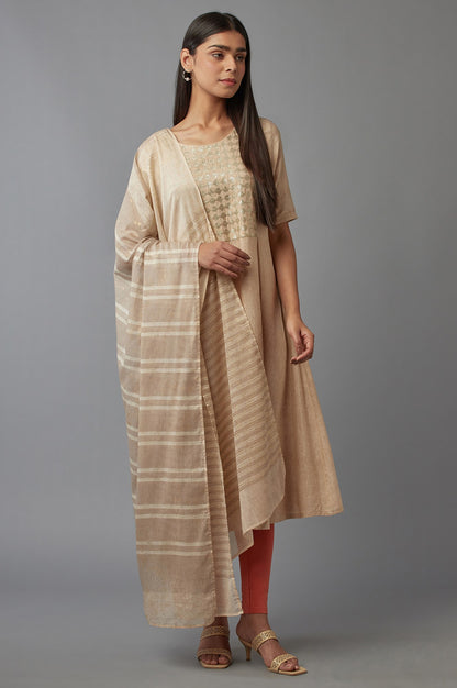 New Semolina Ecru Printed Dupatte