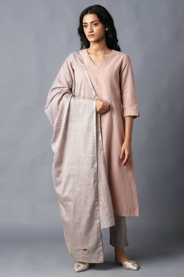 Grey Printed Dupatte