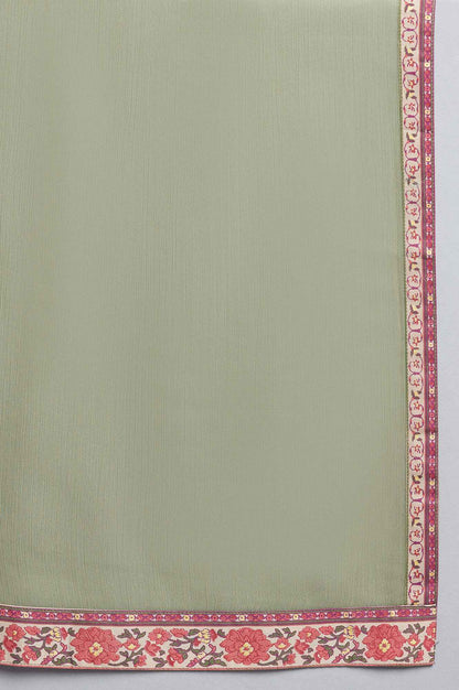 Olive Green Chiffon Solid Dupatta