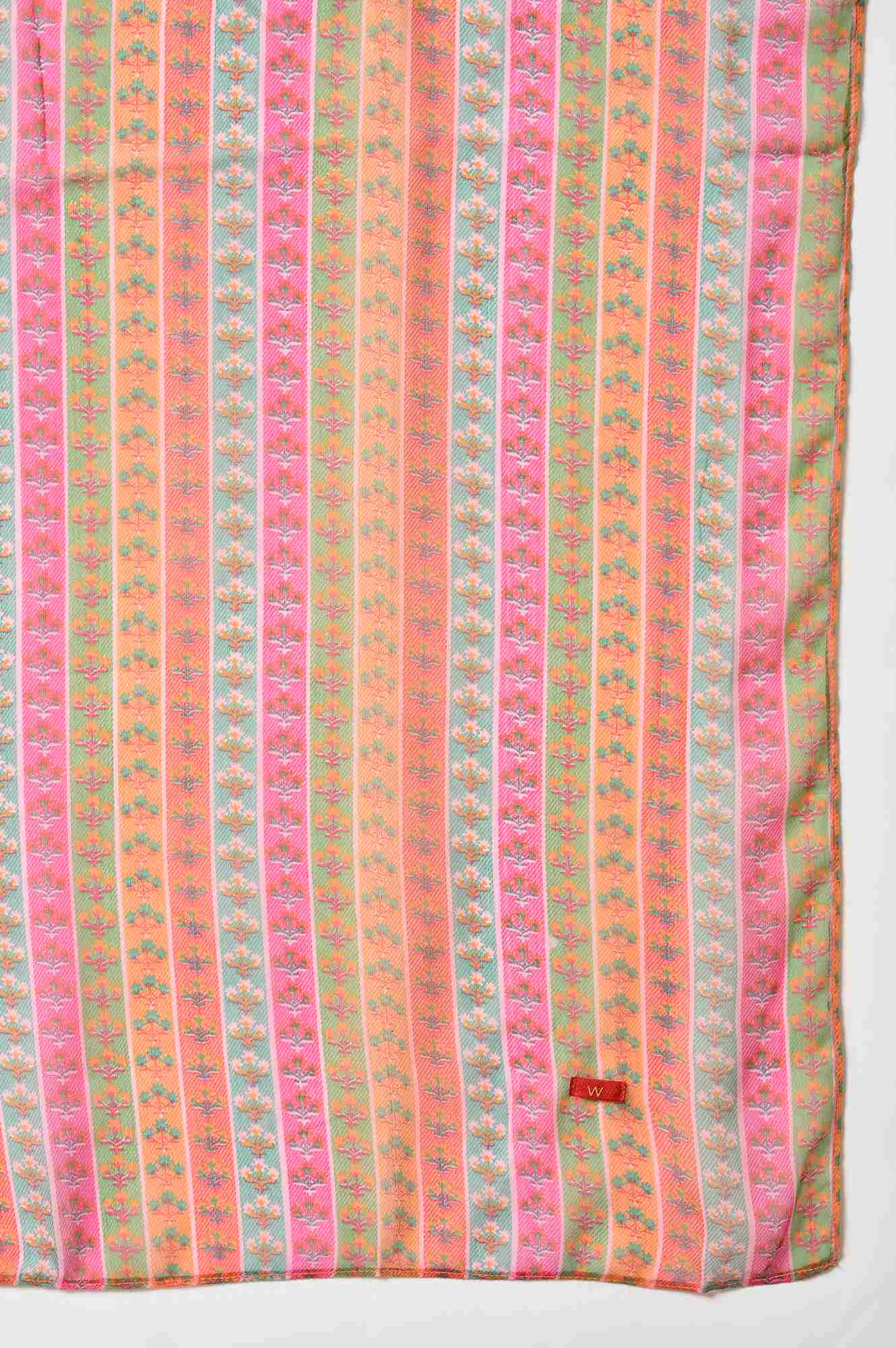 Bright Multicoloures Chiffon Stripe Print Dupatta