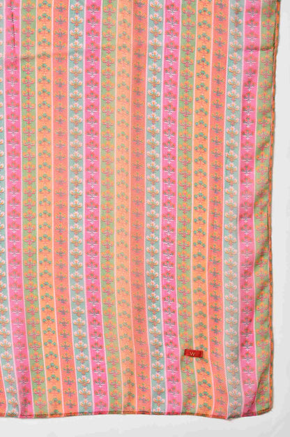 Bright Multicoloures Chiffon Stripe Print Dupatta