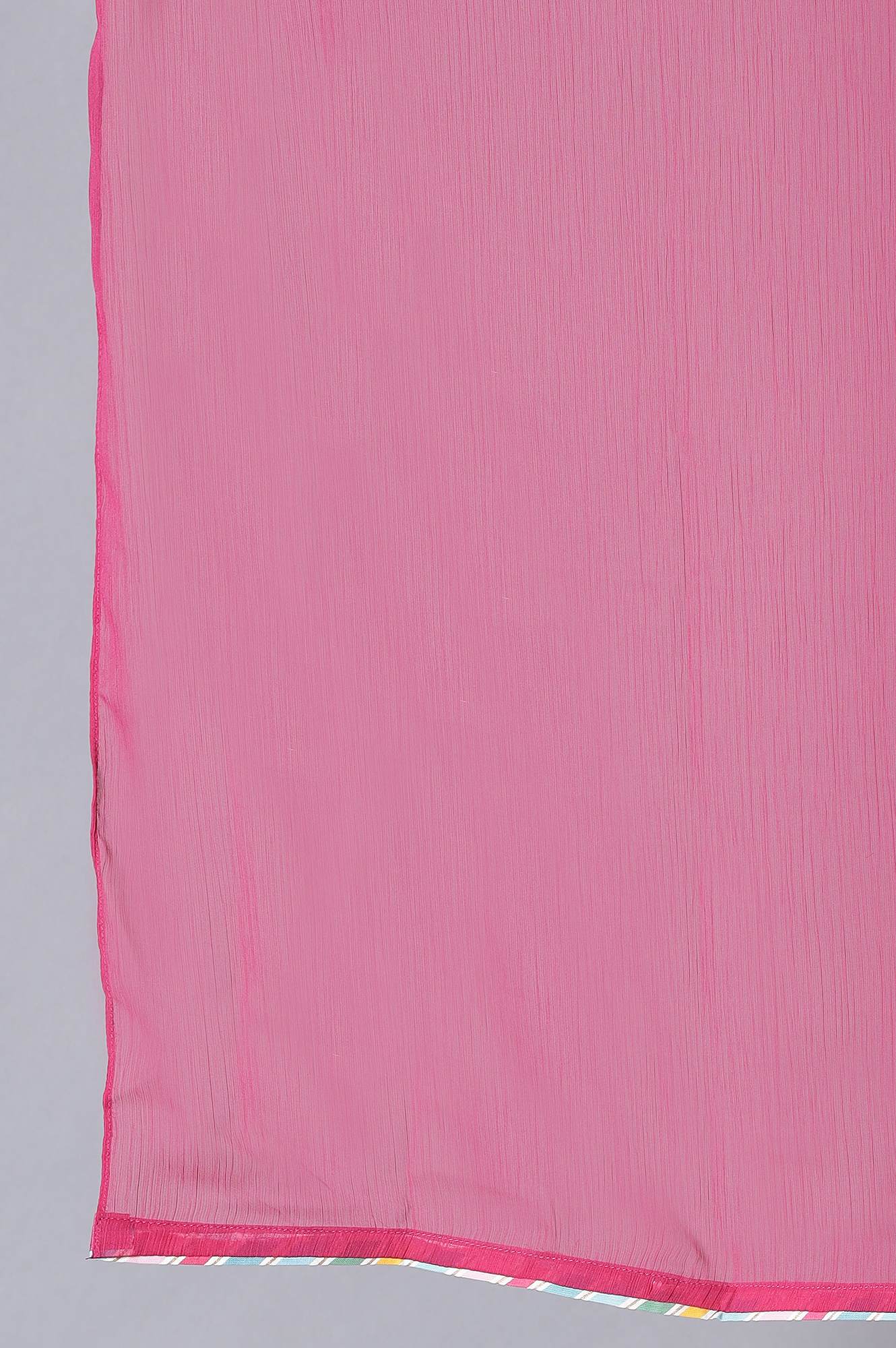 Dark Pink Chiffon Solid Dupatta