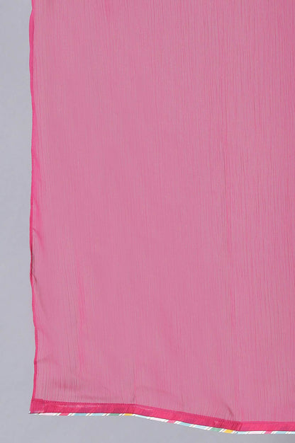 Dark Pink Chiffon Solid Dupatta