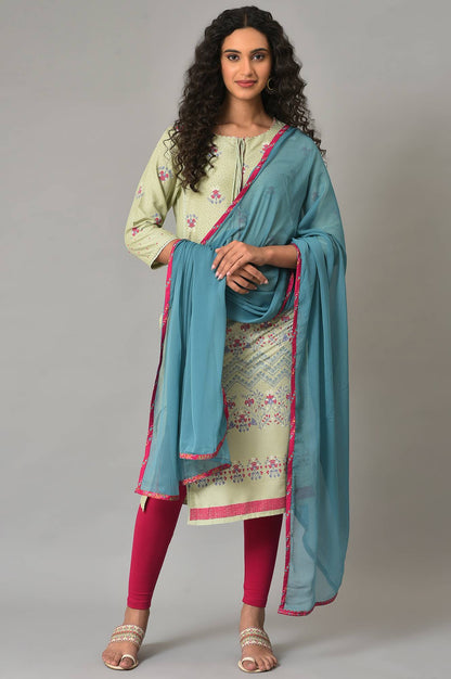 Dark Teal Chiffon Solid Dupatta