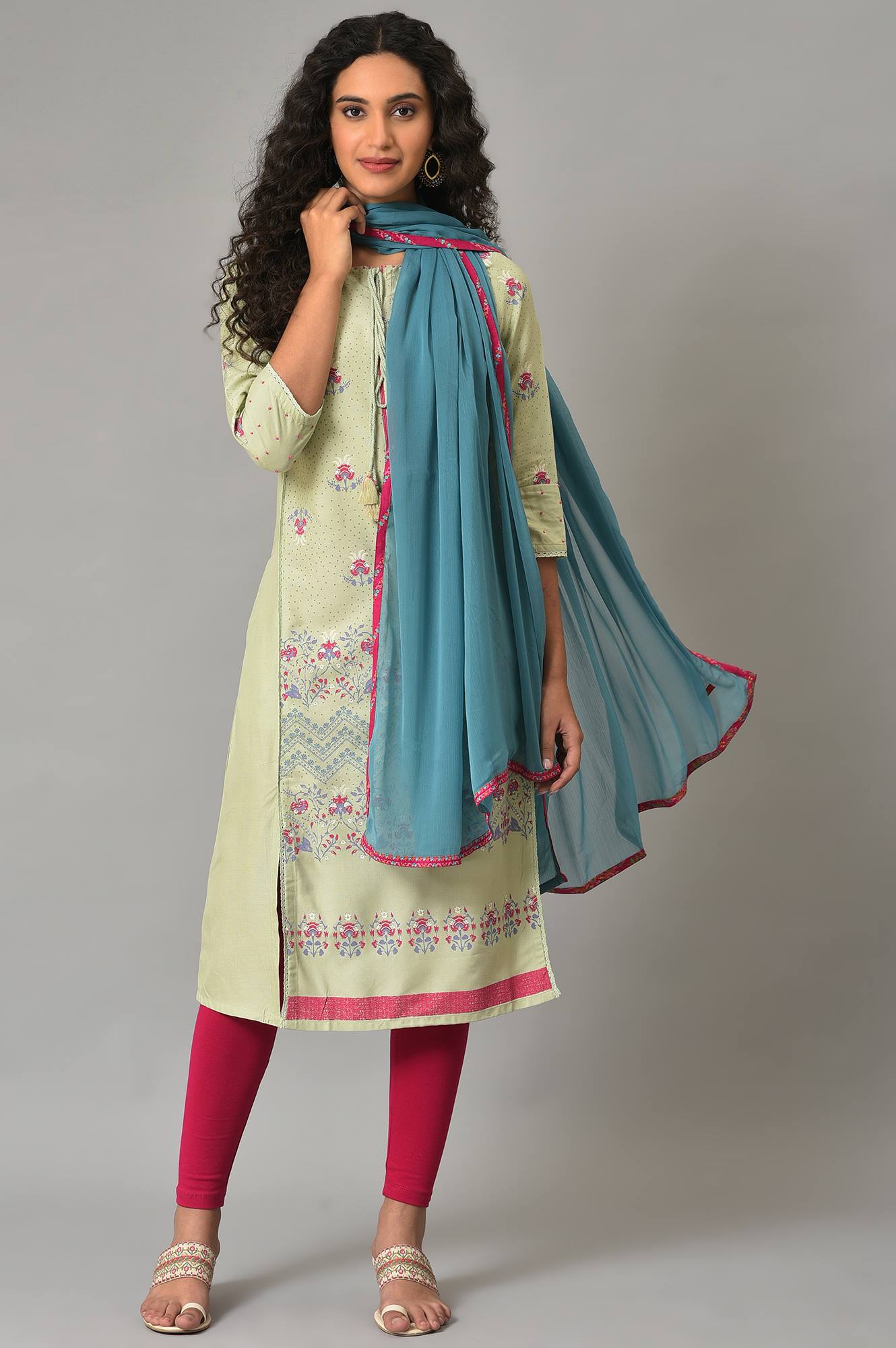 Dark Teal Chiffon Solid Dupatta