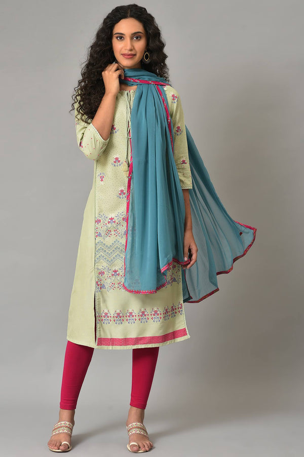 Dark Teal Chiffon Solid Dupatta