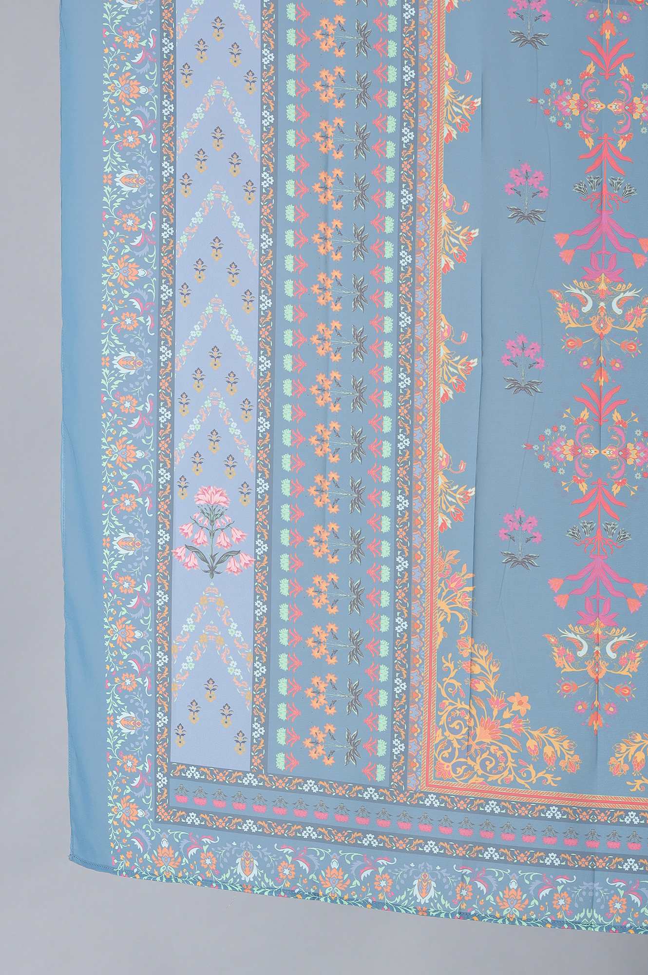 Deep Teal Printed Georgette Dupatta