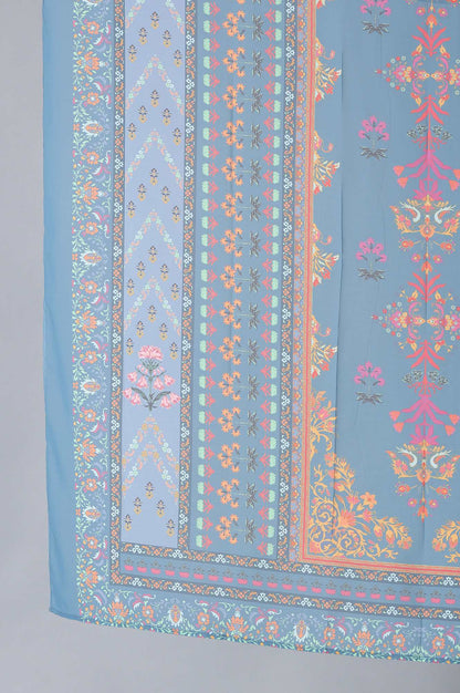 Deep Teal Printed Georgette Dupatta