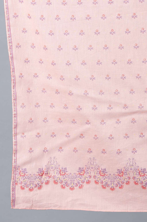 Pink Printed Cotton Dupatta