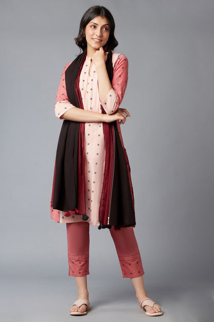 Dark Red Yarn-Dyed Cotton Dupatta