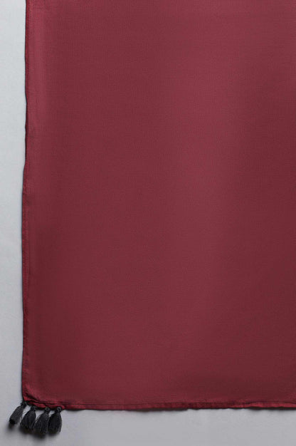 Dark Red Yarn-Dyed Cotton Dupatta