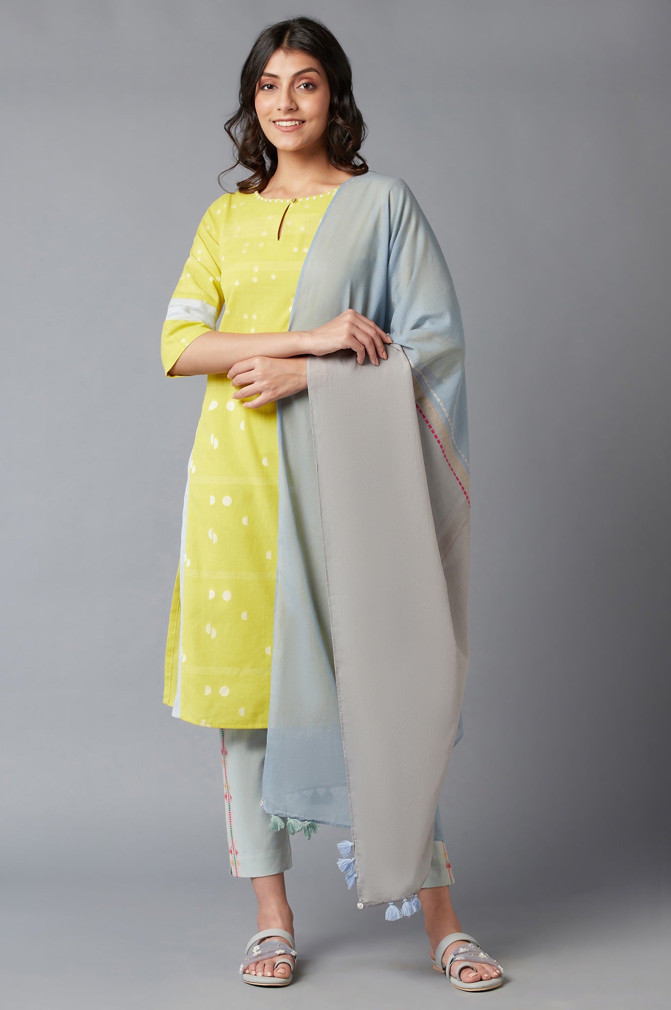 Cobalt Blue Yarn-Dyed Cotton Dupatta
