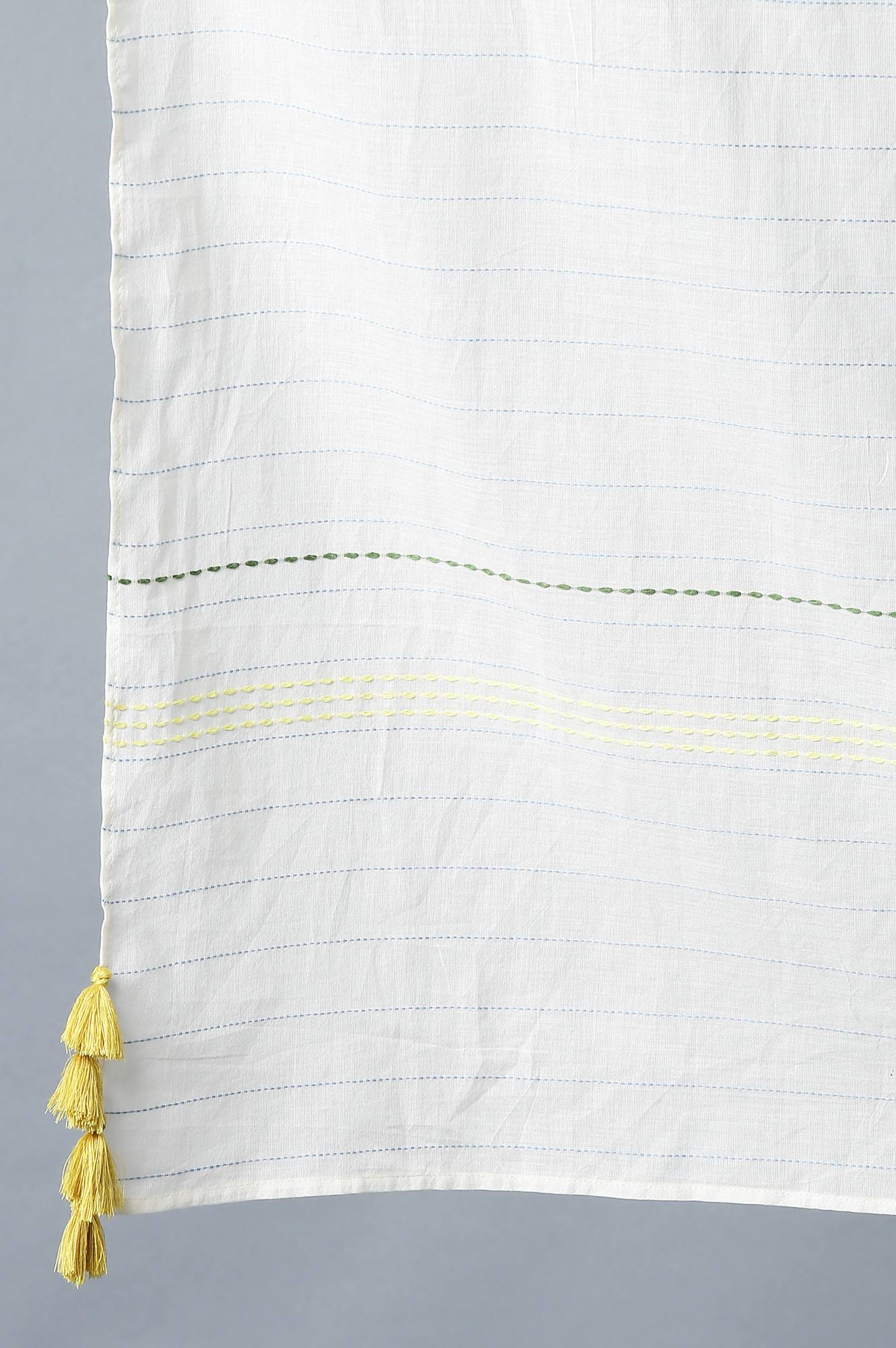 Light Blue Yarn-Dyed Cotton Dupatta